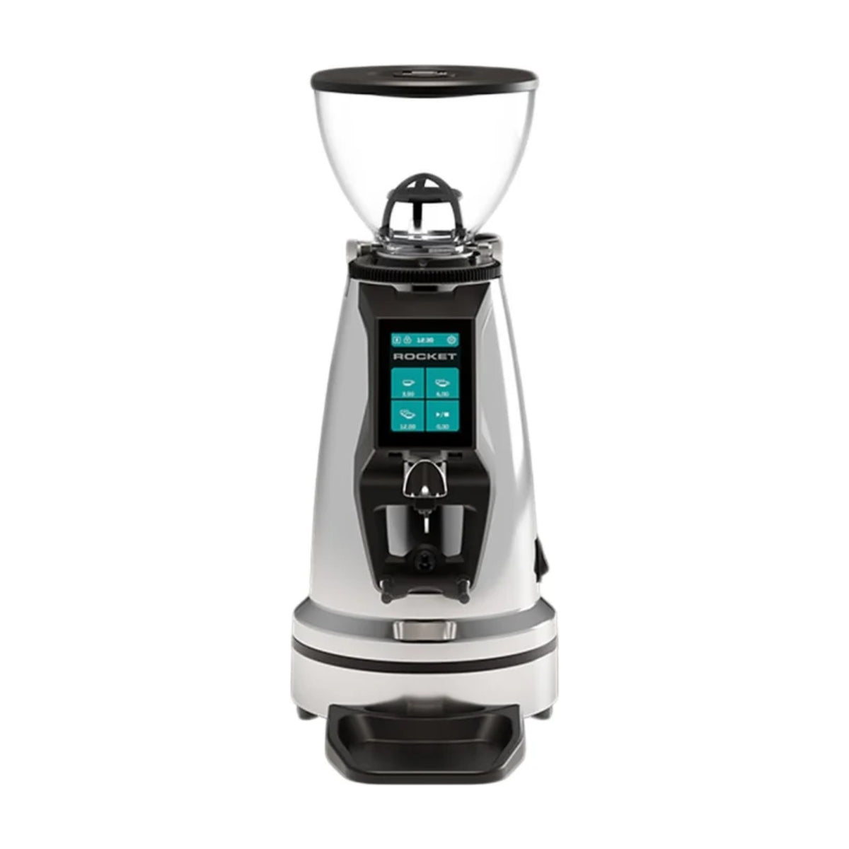Coffee Grinder Spluga Élite Chrome Rocket Espresso Domestica – Front View on White