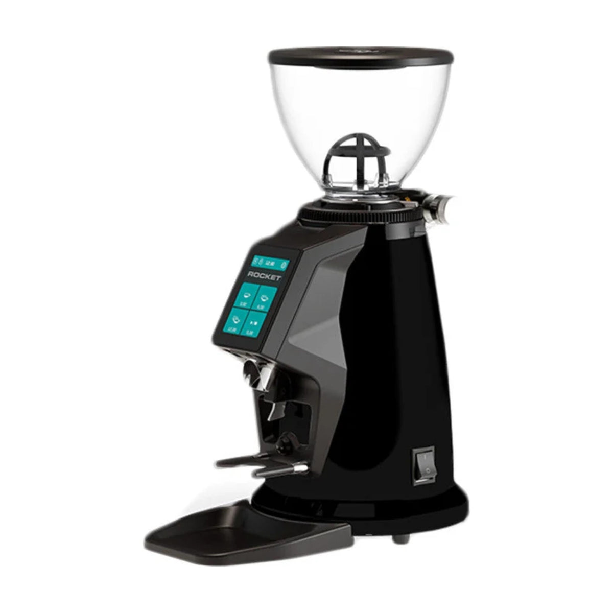 Coffee Grinder Spluga Rocket Espresso Domestica – Matte Black, Three Quarter View on White