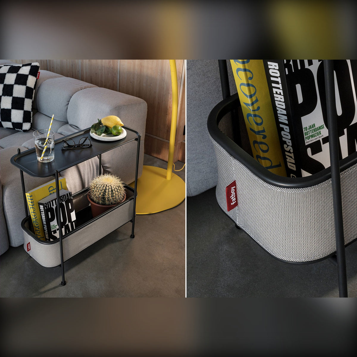 Adoreganizer Wolf Grey Domestica – Lifestyle – Holding Magazines Beside a Sofa