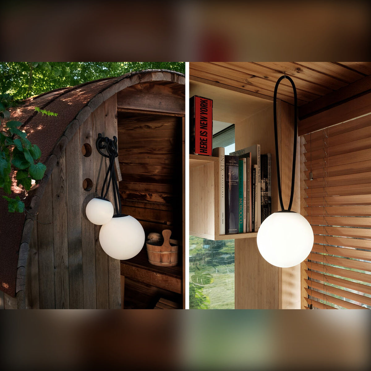 Bolleke Anthracite Domestica – Lifestyle – Hanging by a Wooden Cabin and Indoors
