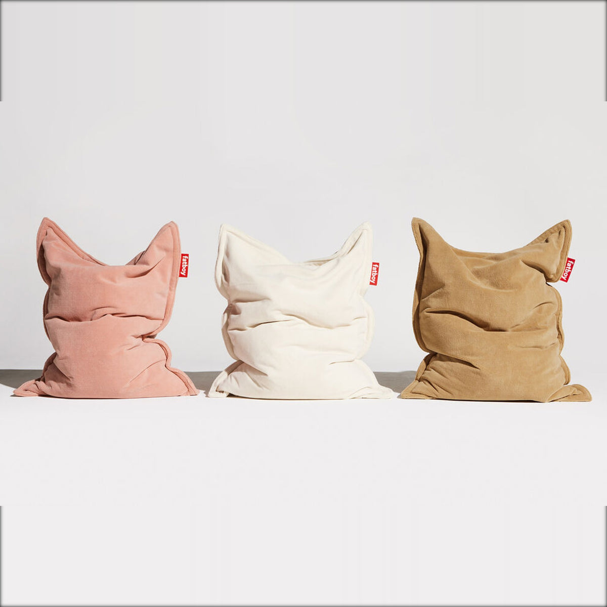 Original Slim Teddy Off White Domestica – Three Beanbags in Different Colours