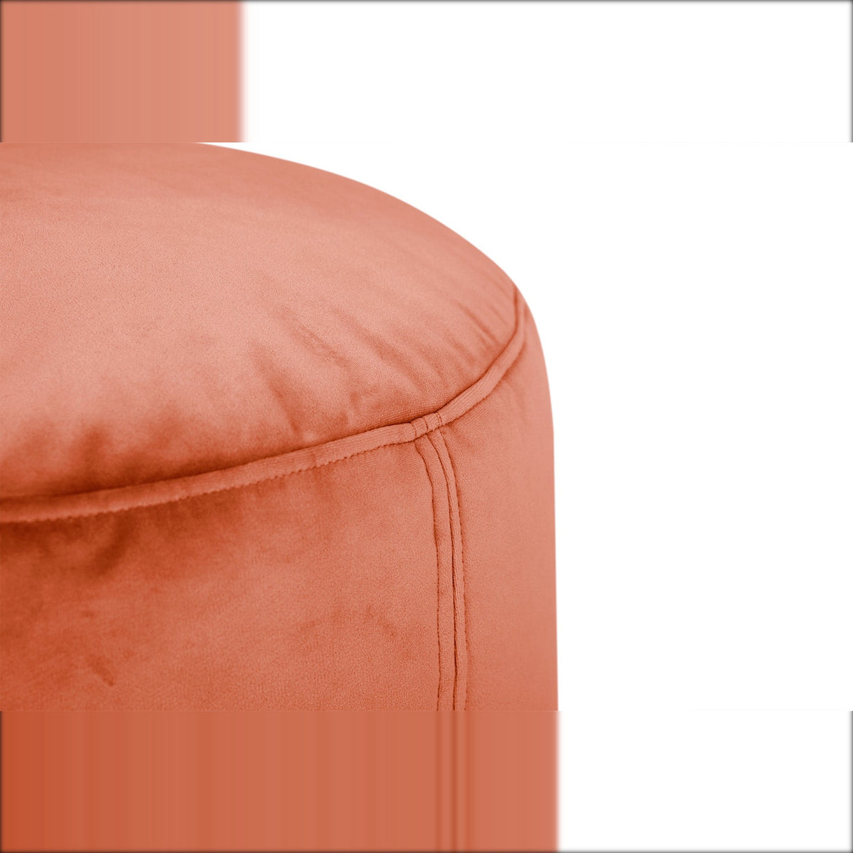 Point Velvet Recycled Rhubarb Domestica – Top Edge and Piping Close-up