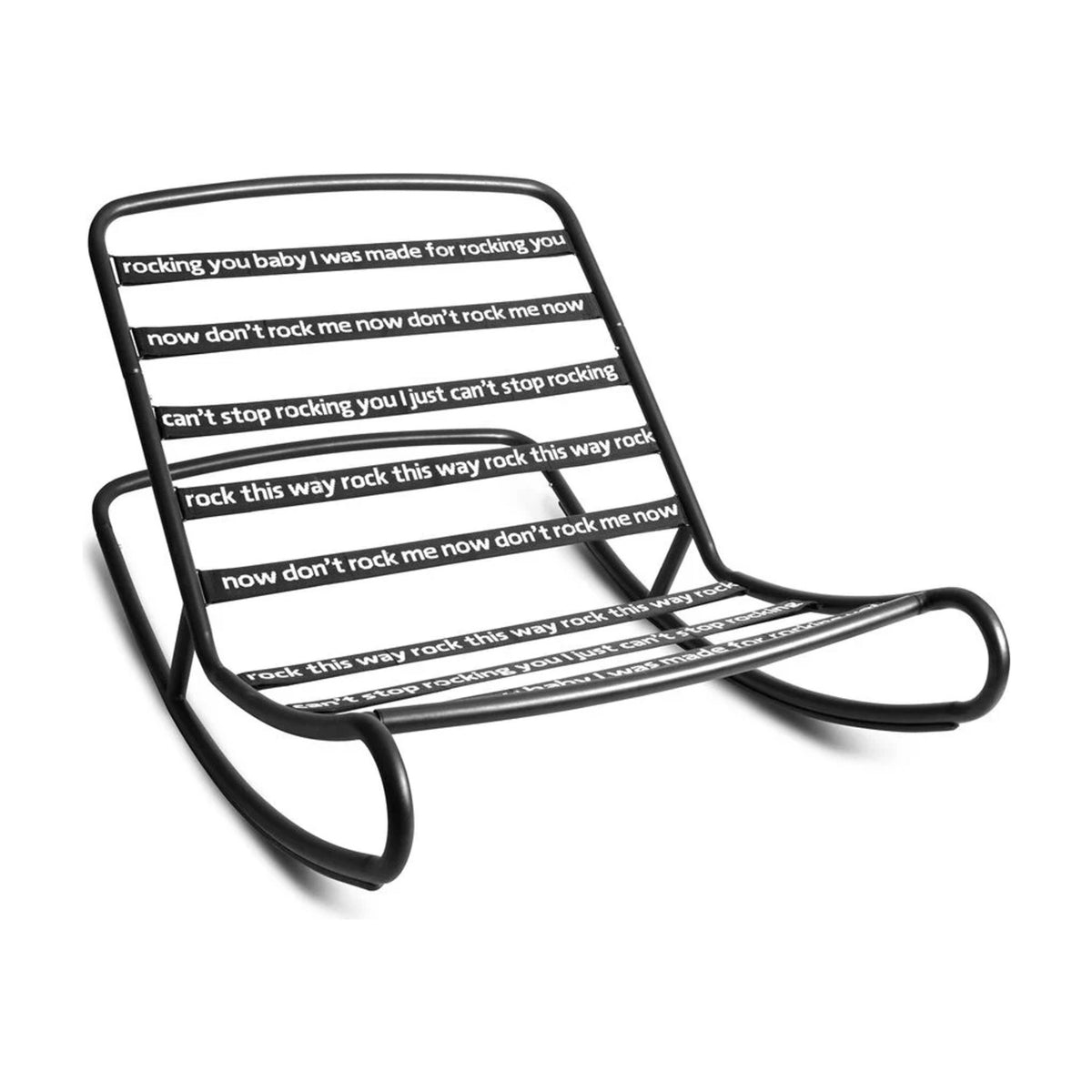 Rock 'n Roll Black Domestica – Rocking Frame, Three Quarter View on White