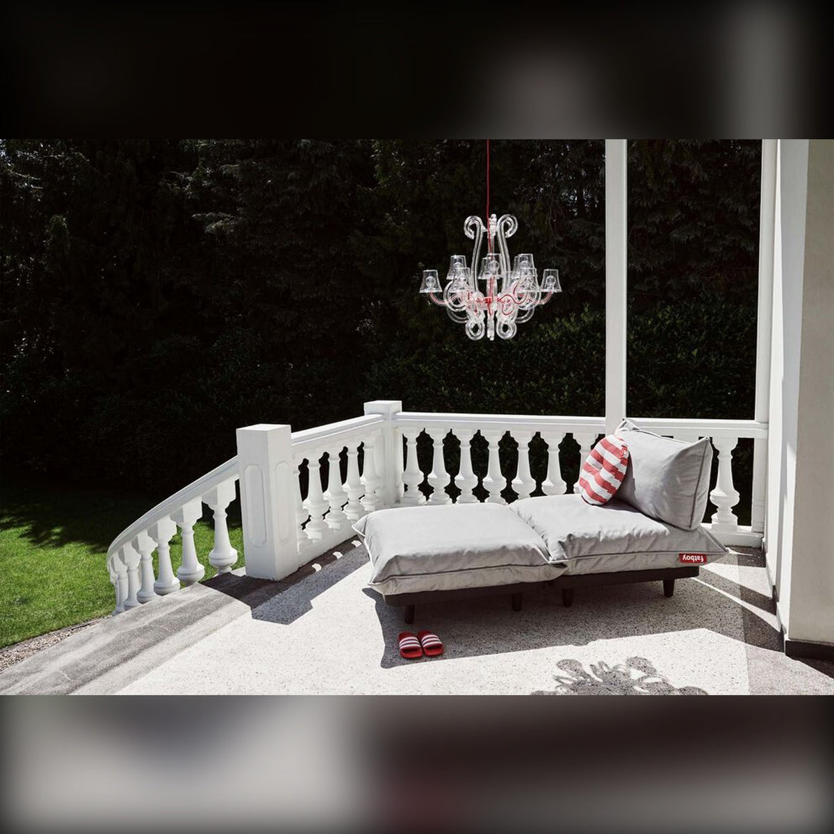 Rockcoco Transparent Domestica – Lifestyle – Hanging Over a Terrace with Daybed