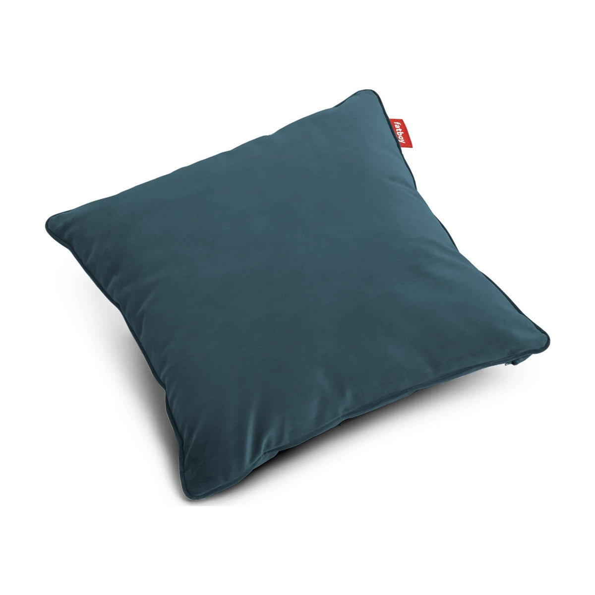 Square Pillow Velvet Petrol Domestica – Three Quarter View on White