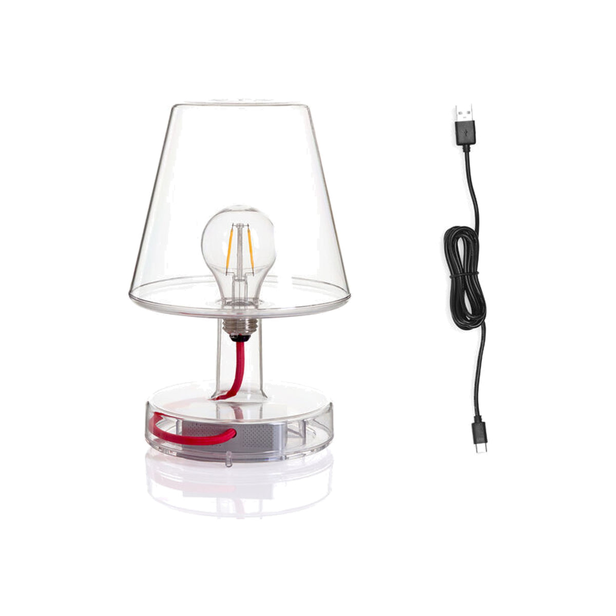 Transloetje Transparent Domestica – With USB Charging Cable on White