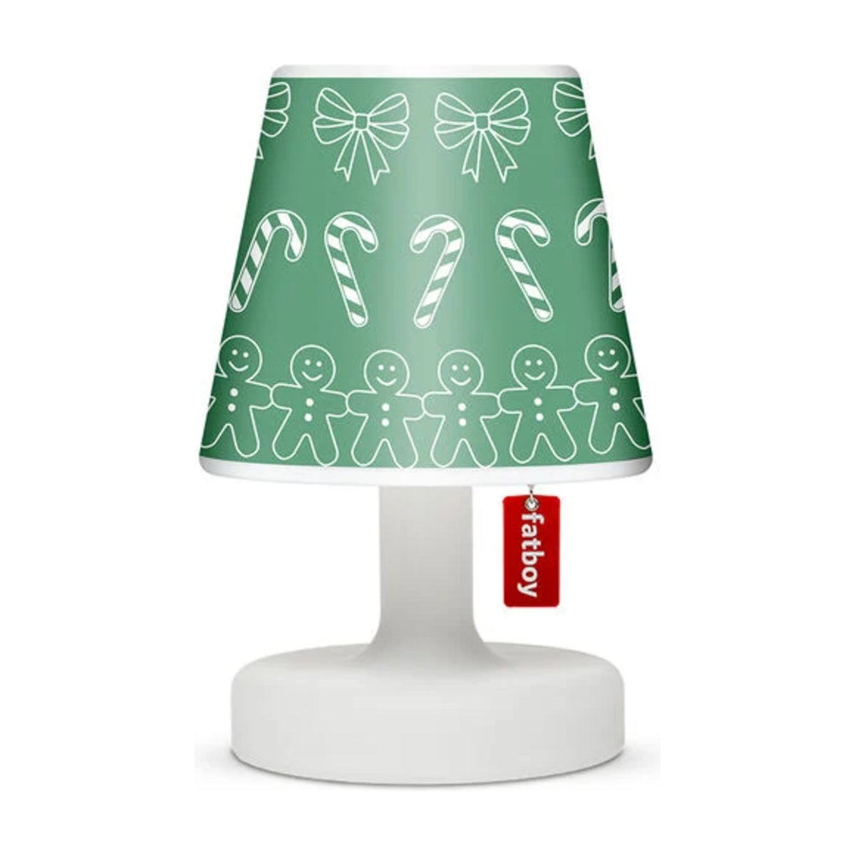 Xmas Cooper Cappie Greenmas Domestica – Shade on an Edison Lamp, Front View on White