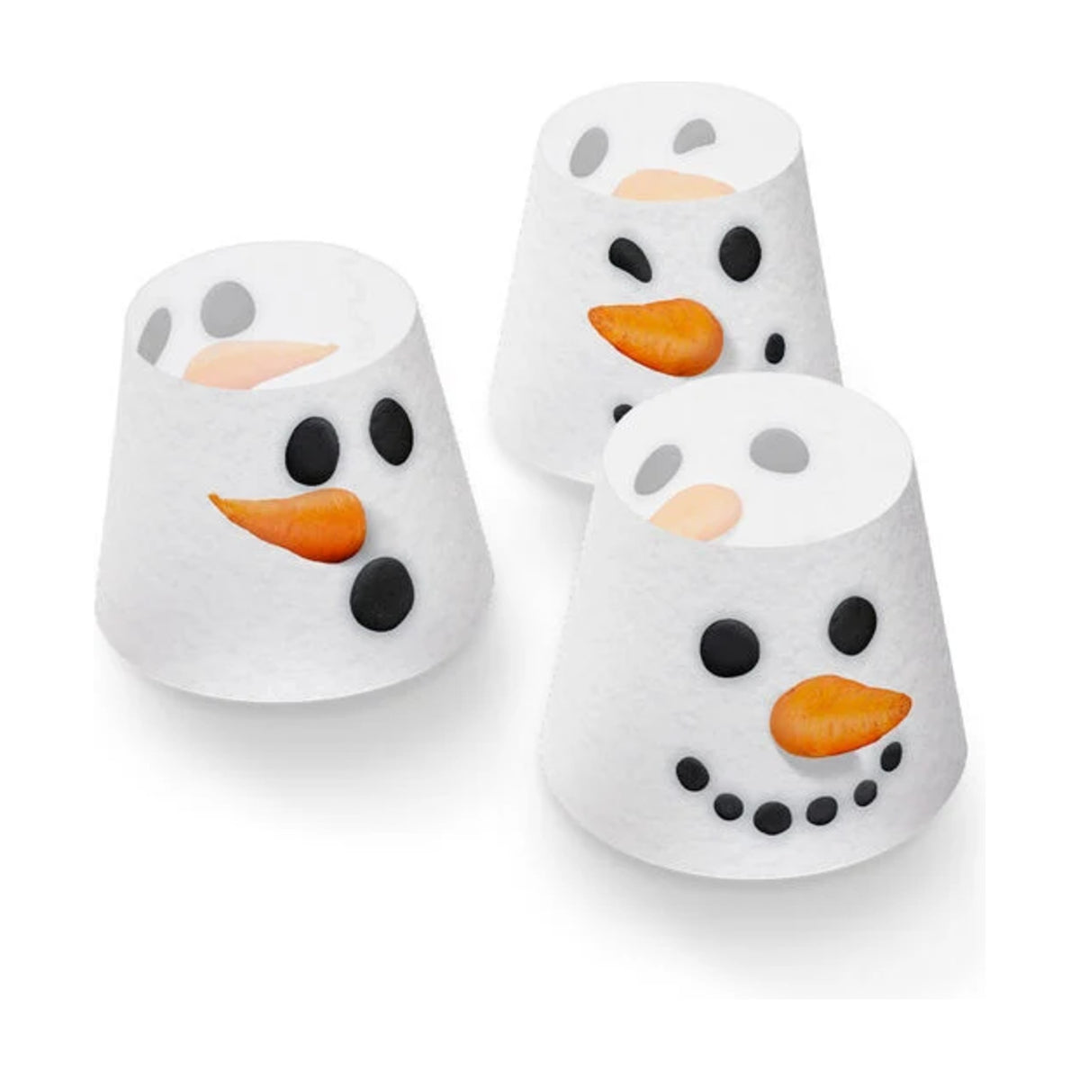 Xmas Mini Cappie Set Snowmen (3 pcs) Domestica – Set of Three Shades Without Lamps on White
