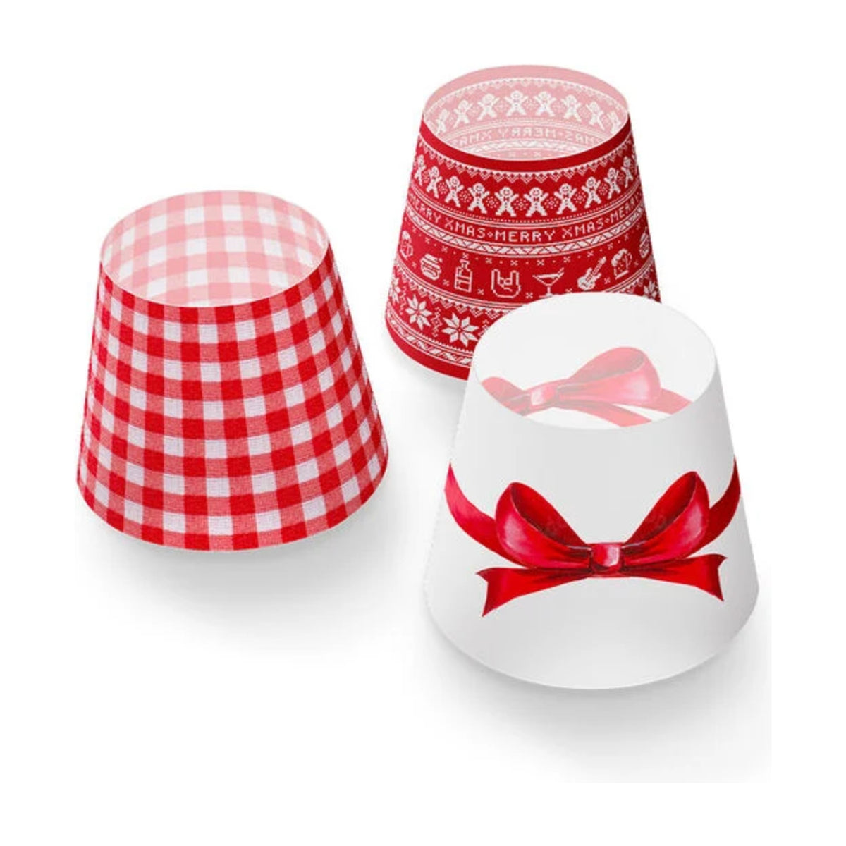 Xmas Mini Cappie Set Surprise (3 pcs) Domestica – Set of Three Shades Without Lamps on White