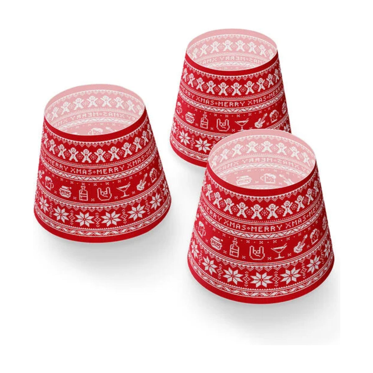 Xmas Mini Cappie Set Xmas Sweater (3 pcs) Domestica – Set of Three Shades Without Lamps on White
