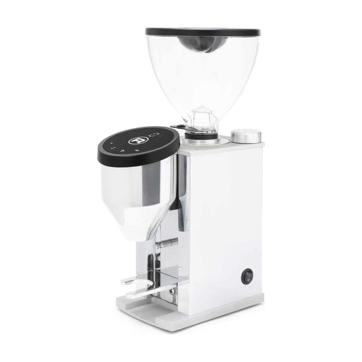 Coffee Grinder Faustino Chrome Domestica – Three Quarter View on White