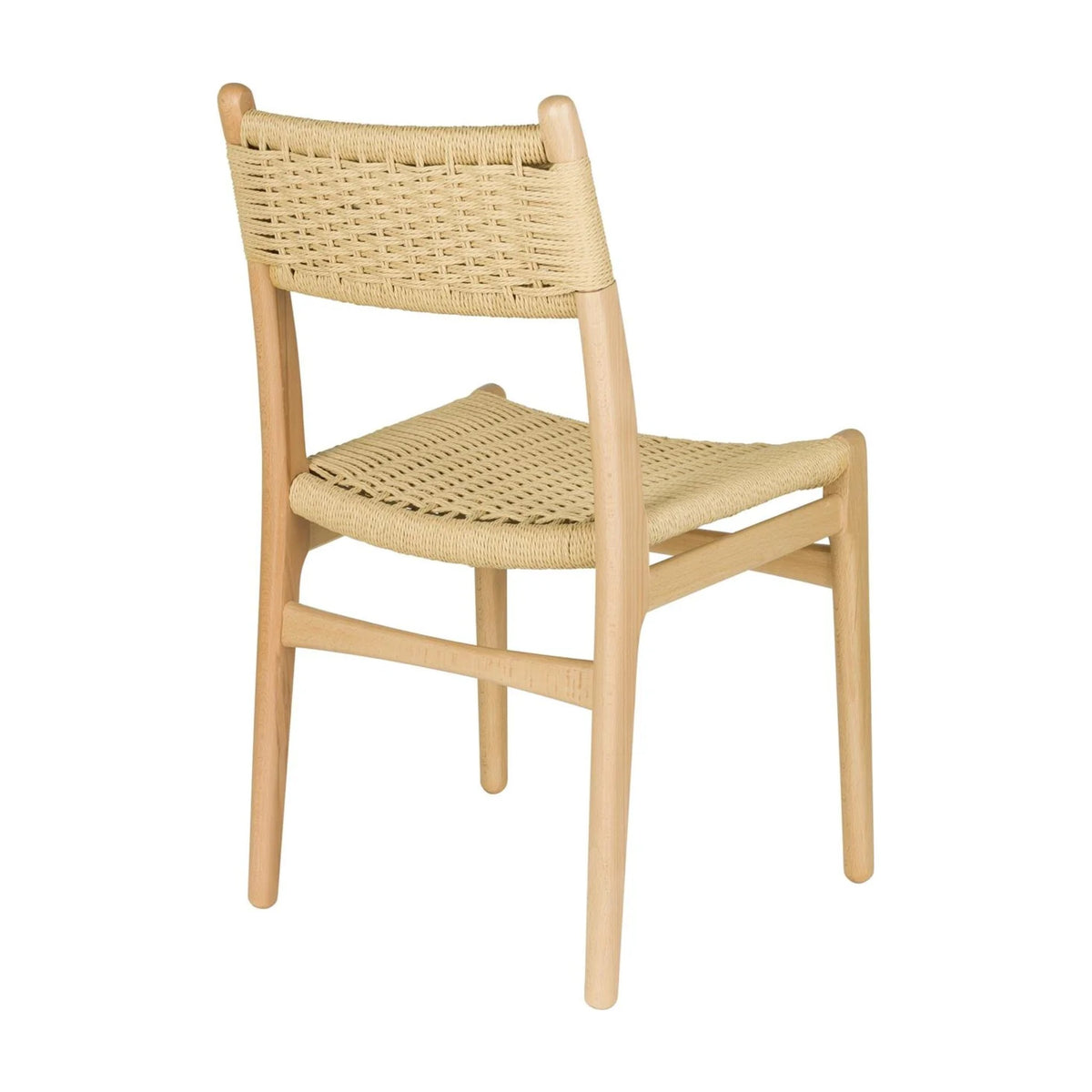Dining Chair Cecile Natural Domestica – Back Three Quarter View on White