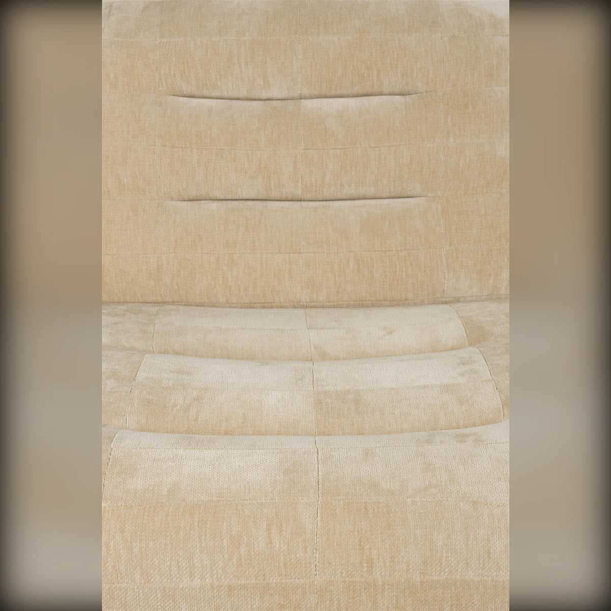 Lounge Chair Wyatt Velours Beige Domestica – Backrest and Seat Seams Close-up