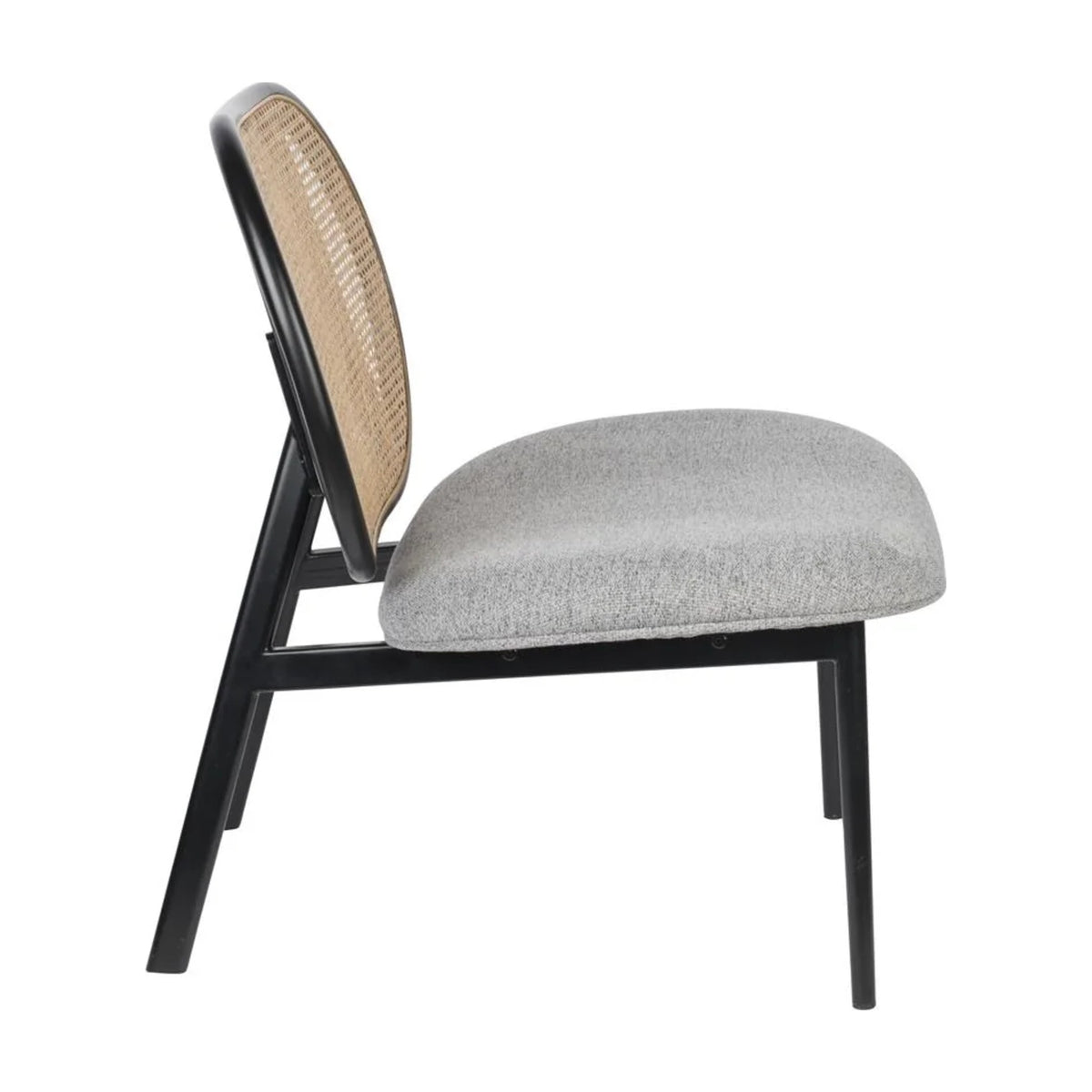 Lounge Chair Spike Natural Grey Domestica – Side View on White