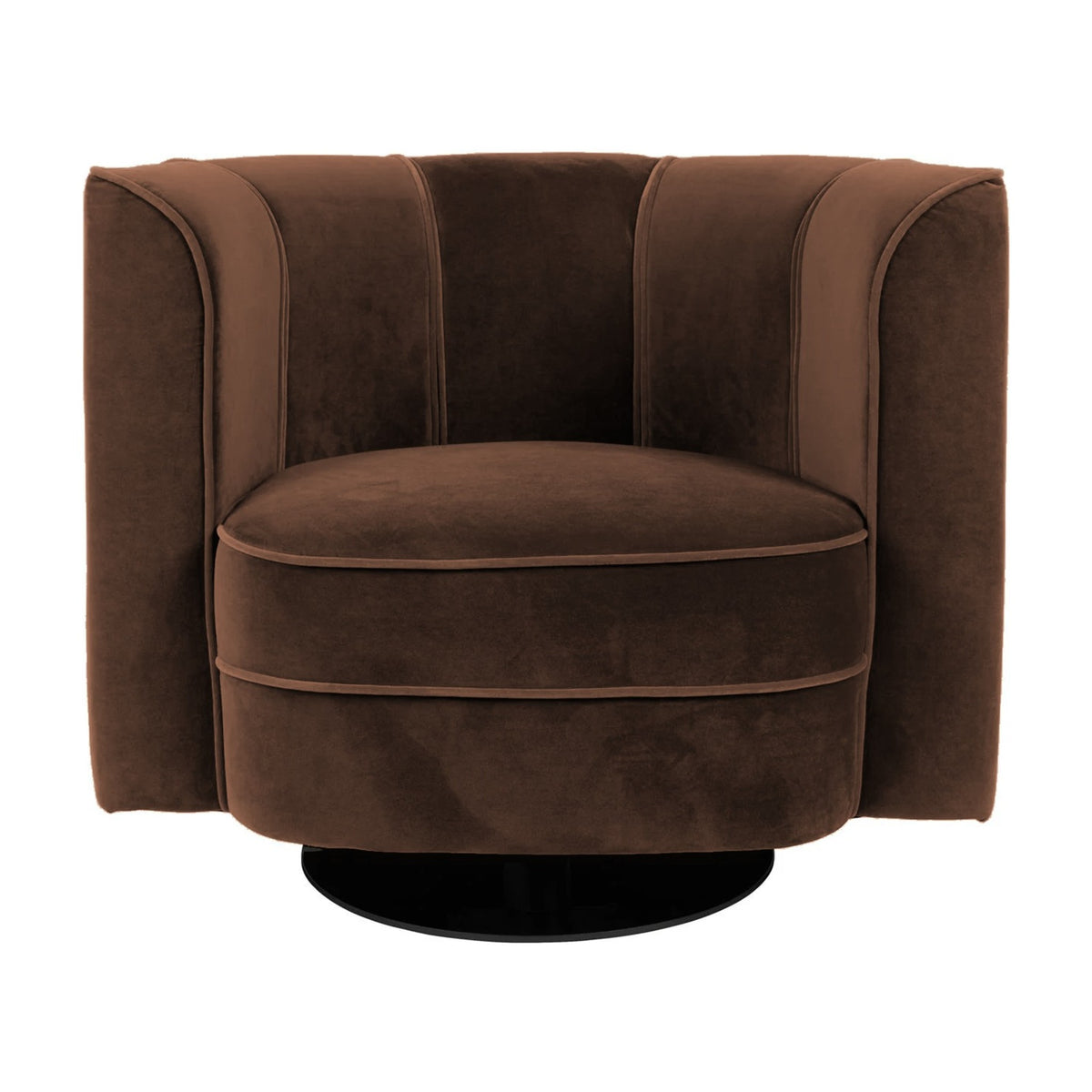 Lounge Chair Flower Espresso Domestica – Front View on White – Colour Digitally Matched