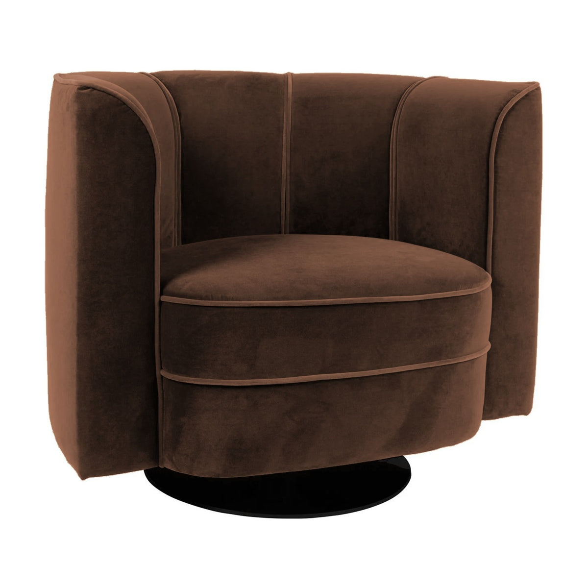 Lounge Chair Flower Espresso Domestica – Three Quarter View on White – Colour Digitally Matched