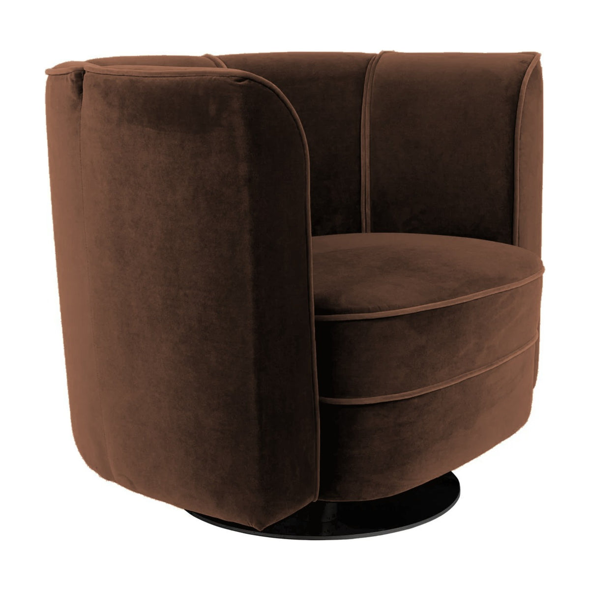 Lounge Chair Flower Espresso Domestica – Side Three Quarter View on White – Colour Digitally Matched