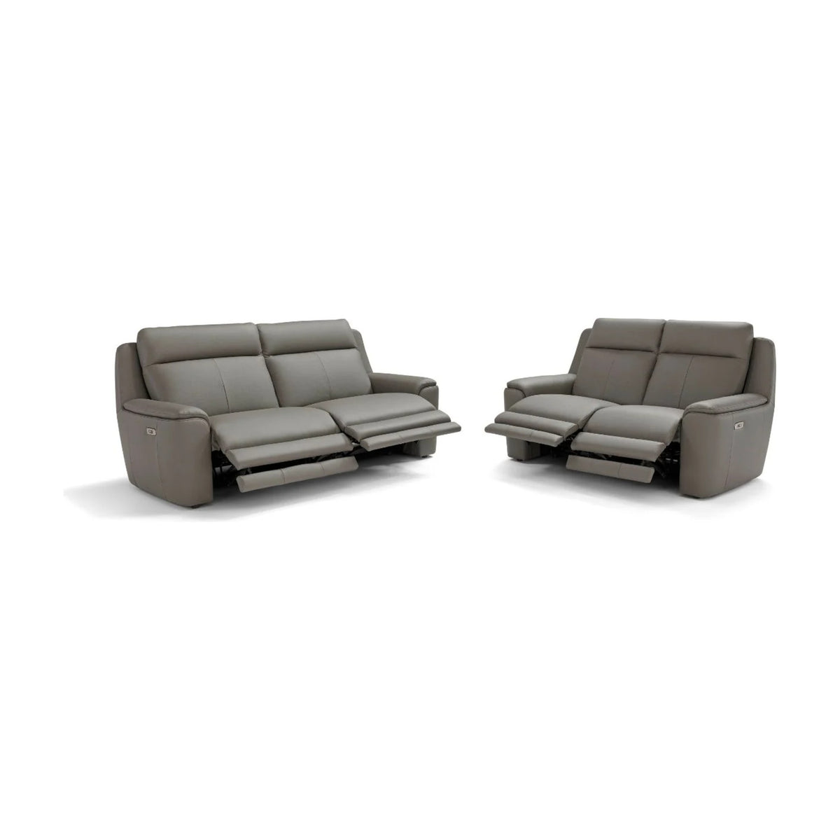 Giorgia Domestica – Sofa and Loveseat with Recliners Extended on White