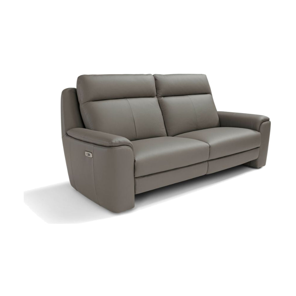 Divano Giorgia 3P Taupe Domestica – Detail View Armrest Profile Open Base Black Feet