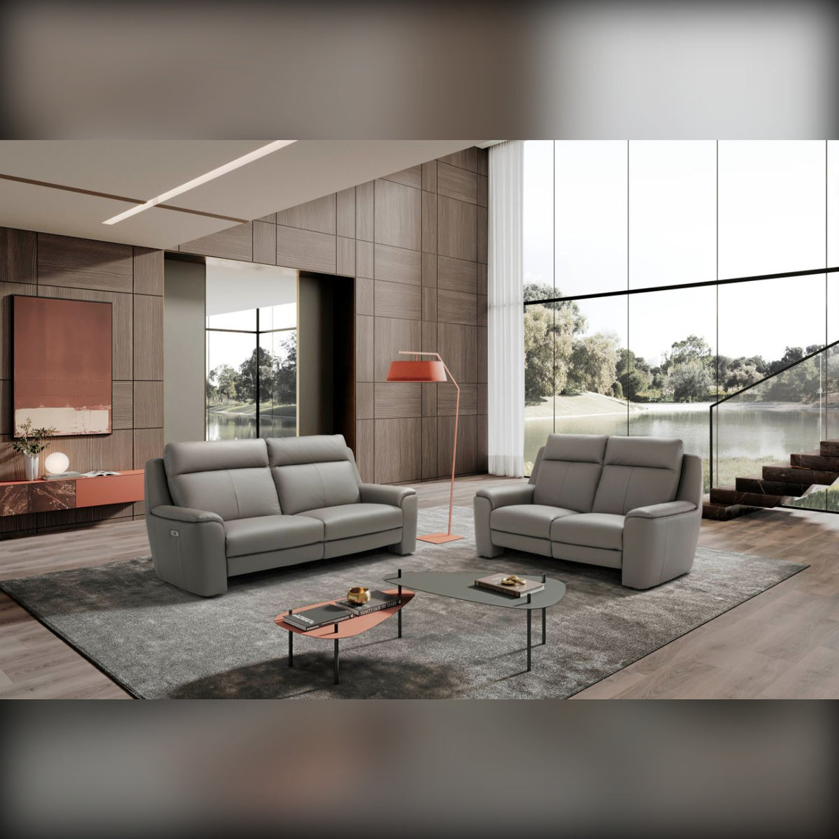 Giorgia Domestica – Lifestyle – Sofa and Loveseat in a Living Room with Garden View