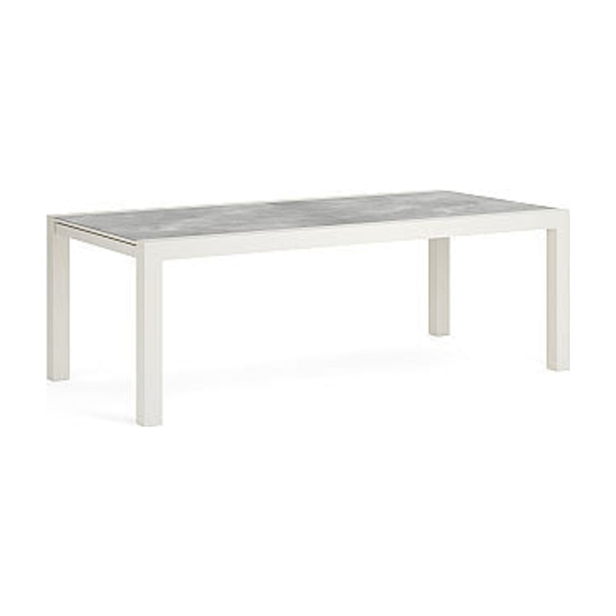 Livorno Extendable Dining Table 220-330x106 Alu Dune Mat Ceramic Palladium Grey Domestica – Three Quarter View on White