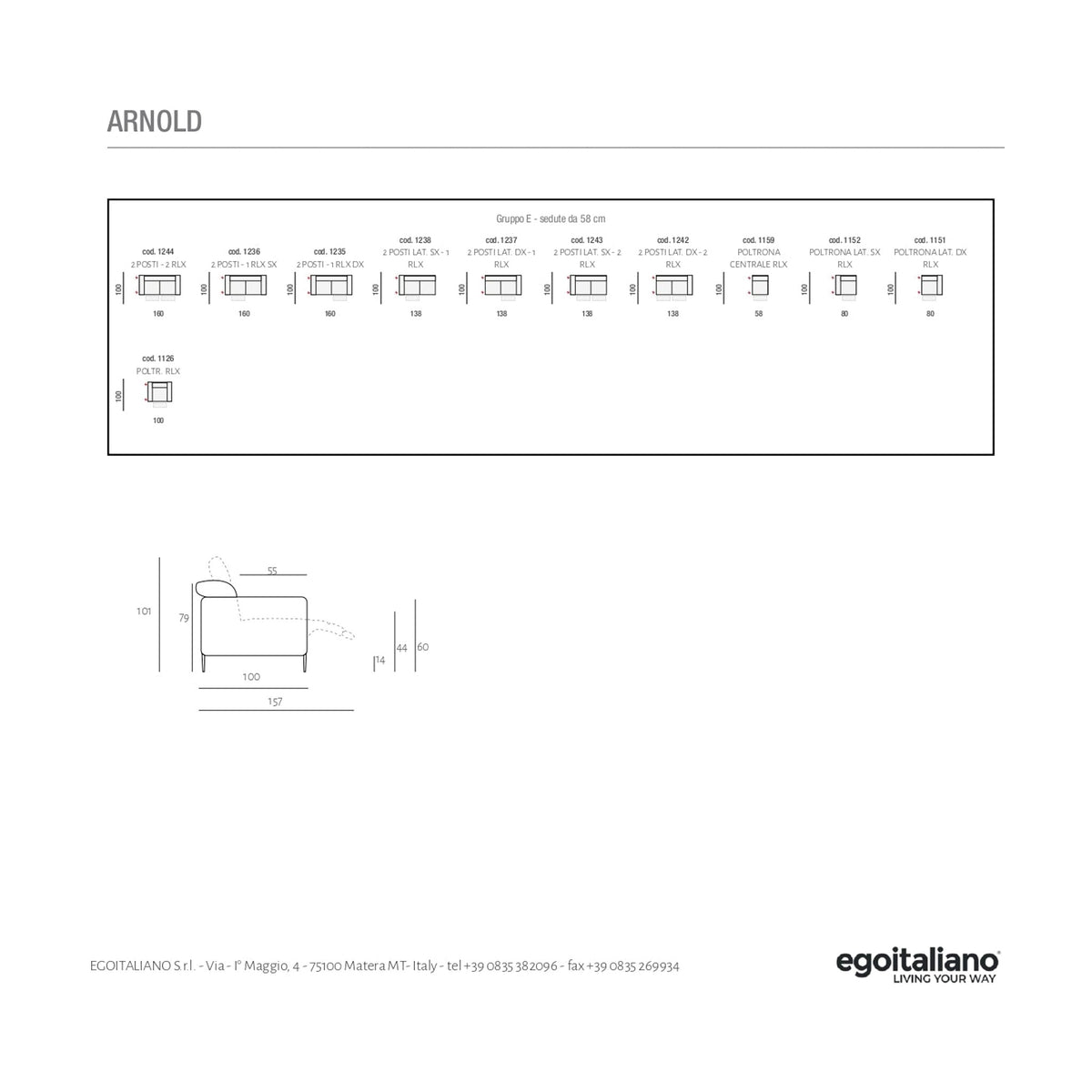 Divano Arnold Composizione Sage Domestica – Dimensions Sheet Page 3