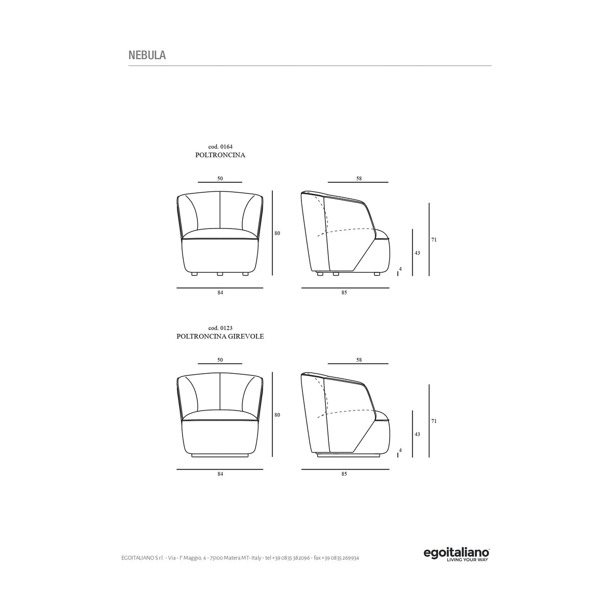 Armchair Nebula Domestica – Dimensions