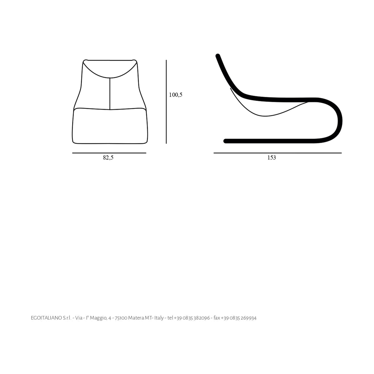 Armchair Shalla Domestica – Dimensions