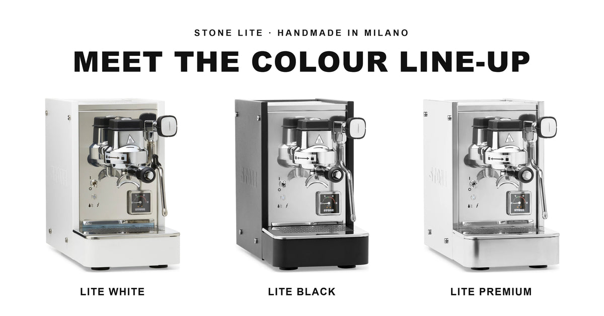 Espresso Machine Stone Lite Domestica – Meet the Colour Line-up – White, Black, Premium