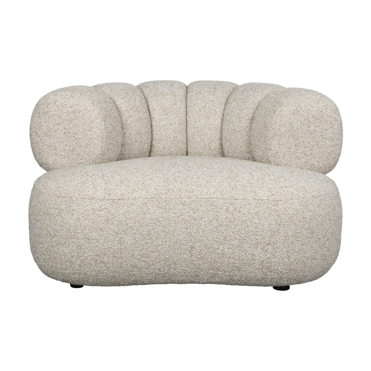 Lounge Chair Duvane Beige Domestica – Front View on White