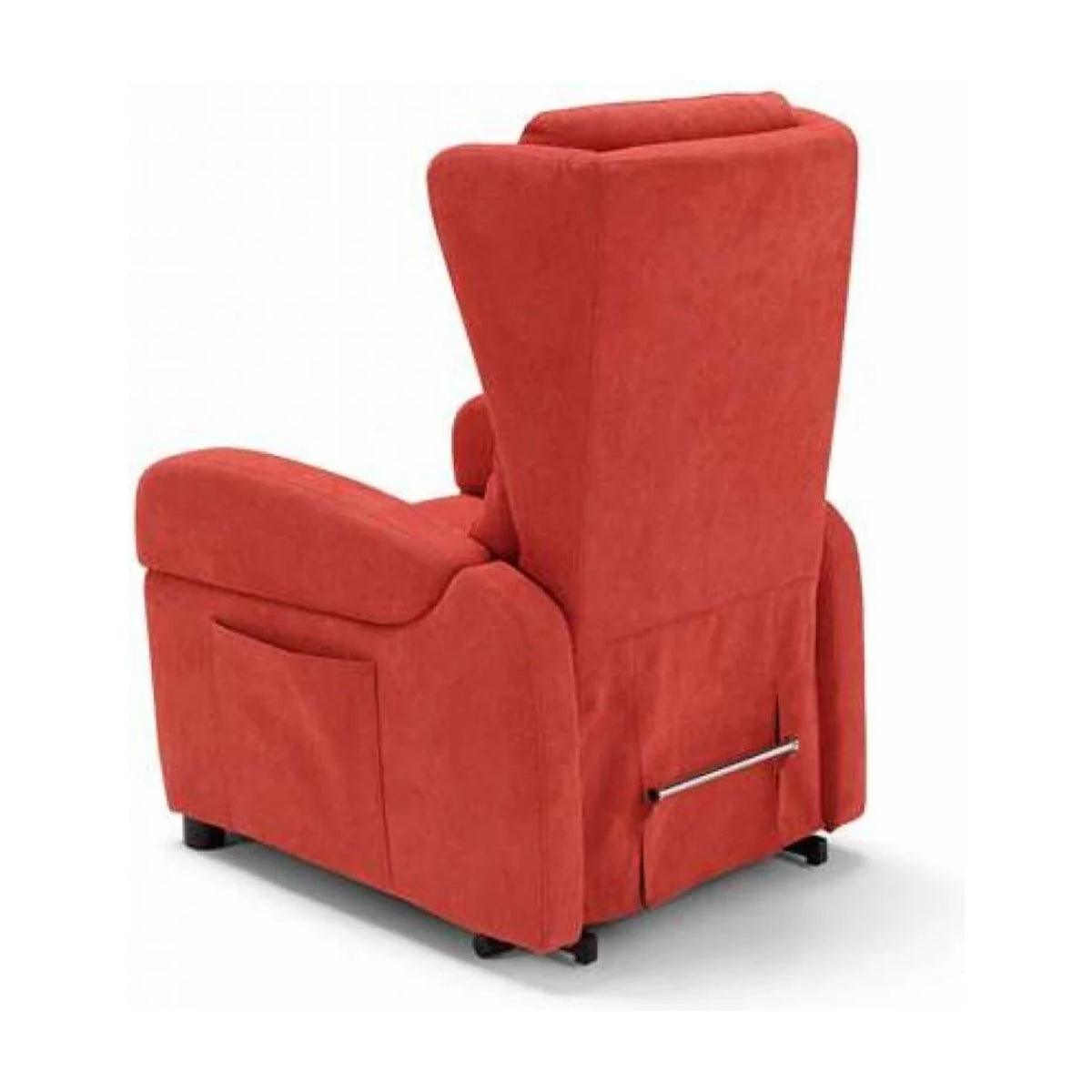 Lift Recliner Armchair Batik Red Domestica – Back Three Quarter View on White