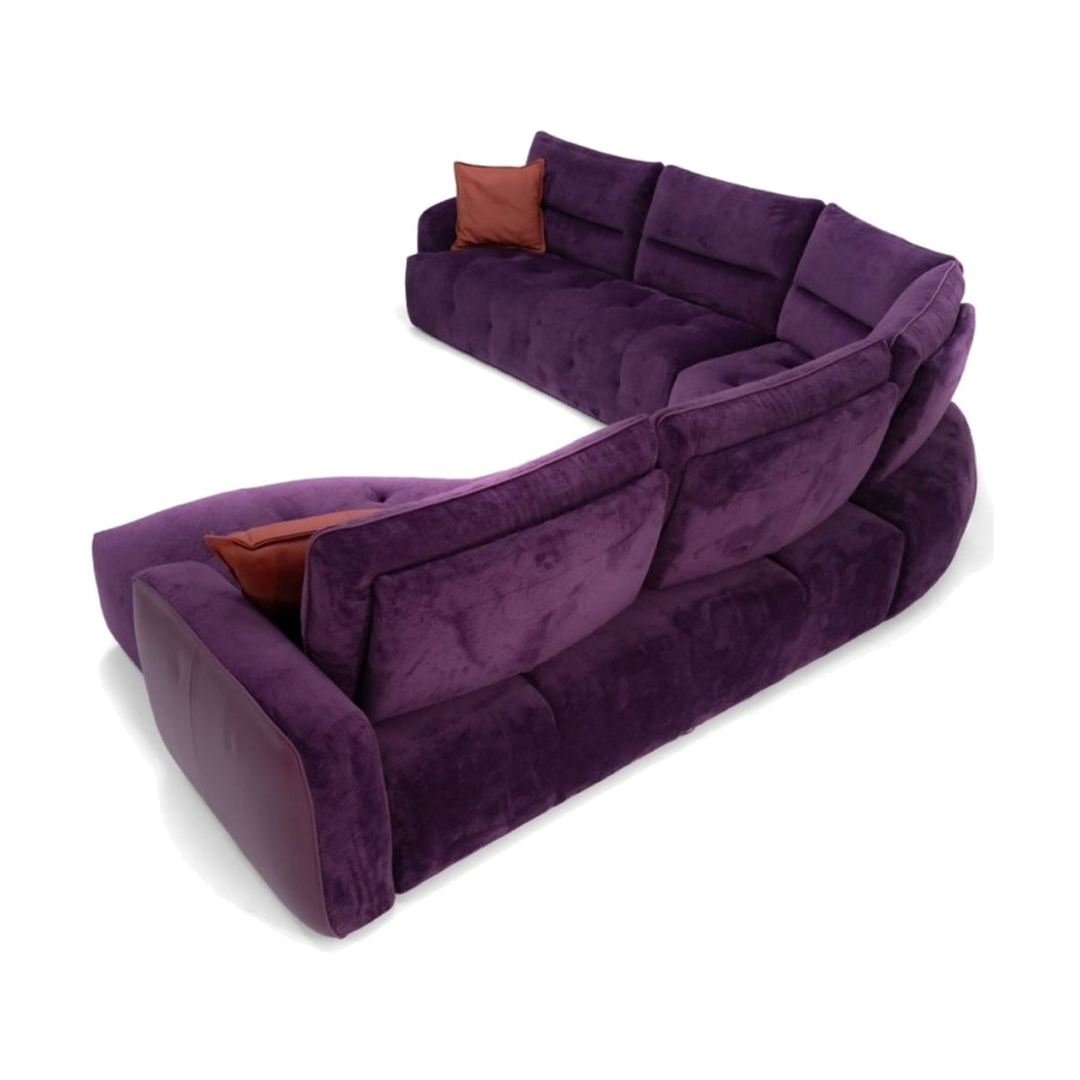 Corner Sofa Mavie Viola – Back Three Quarter View Egoitaliano Domestica