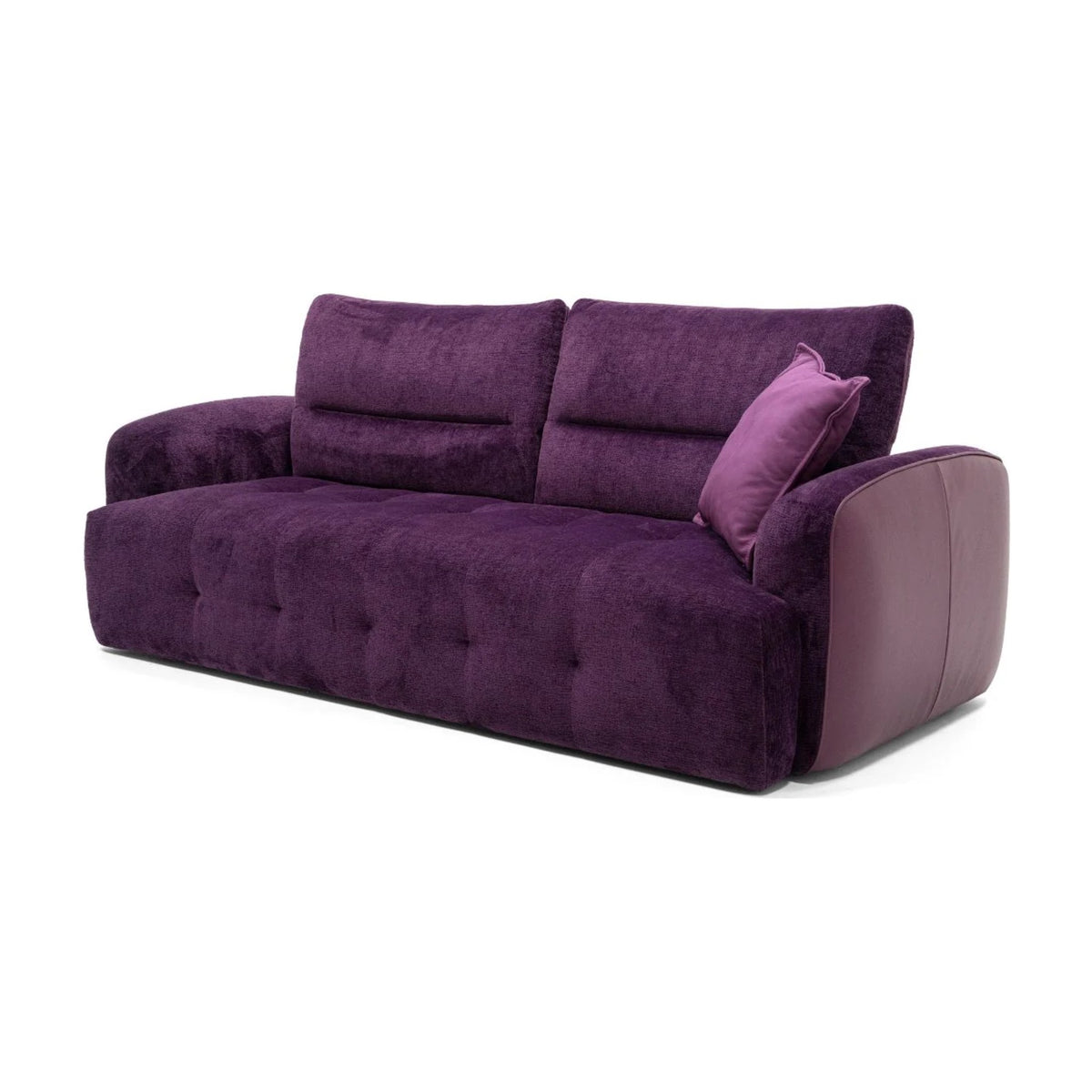 Mavie Domestica – Three Quarter View on White in Purple Fabric
