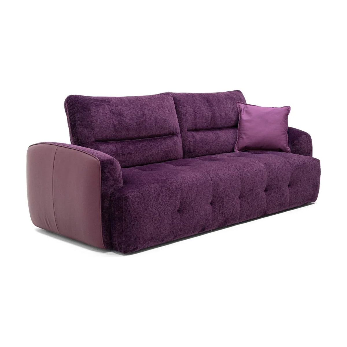 Mavie Domestica – Opposite Three Quarter View on White in Purple Fabric