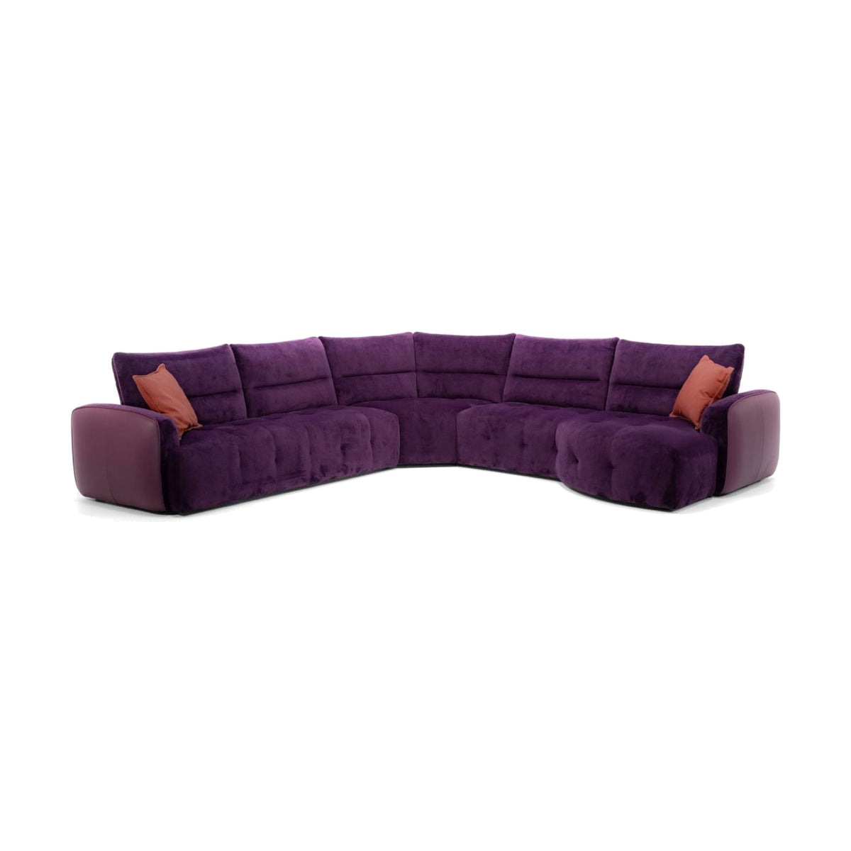 Corner Sofa Mavie Viola – Front View Egoitaliano Domestica