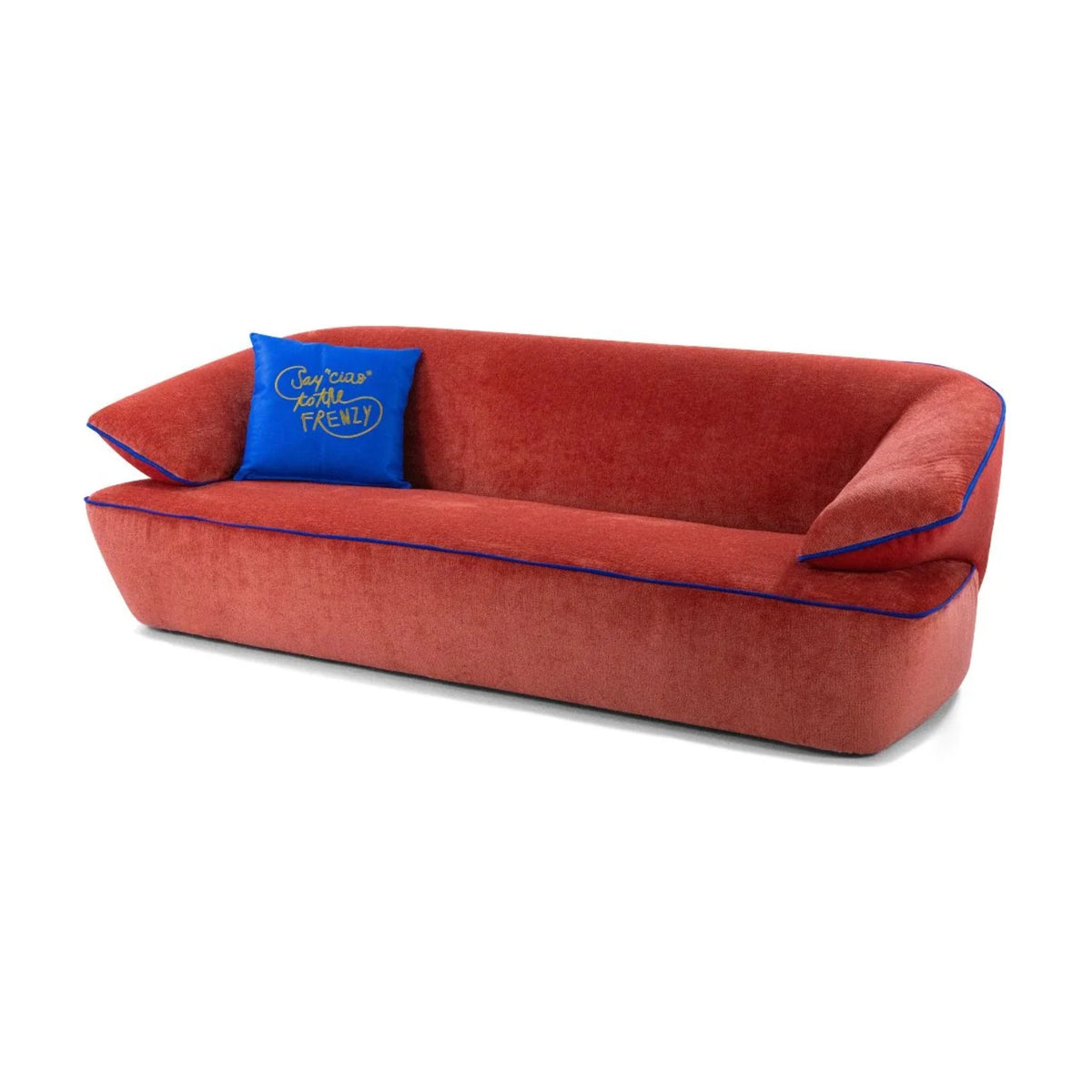 Momo Domestica – Three Quarter View on White in Red Fabric