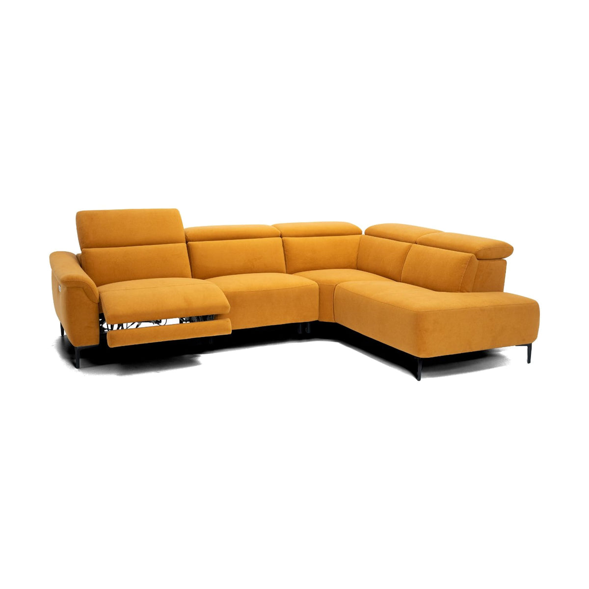 Egoitaliano Muni Corner Penisola Sofa Yellow Fabric Domestica – Compact Angle View
