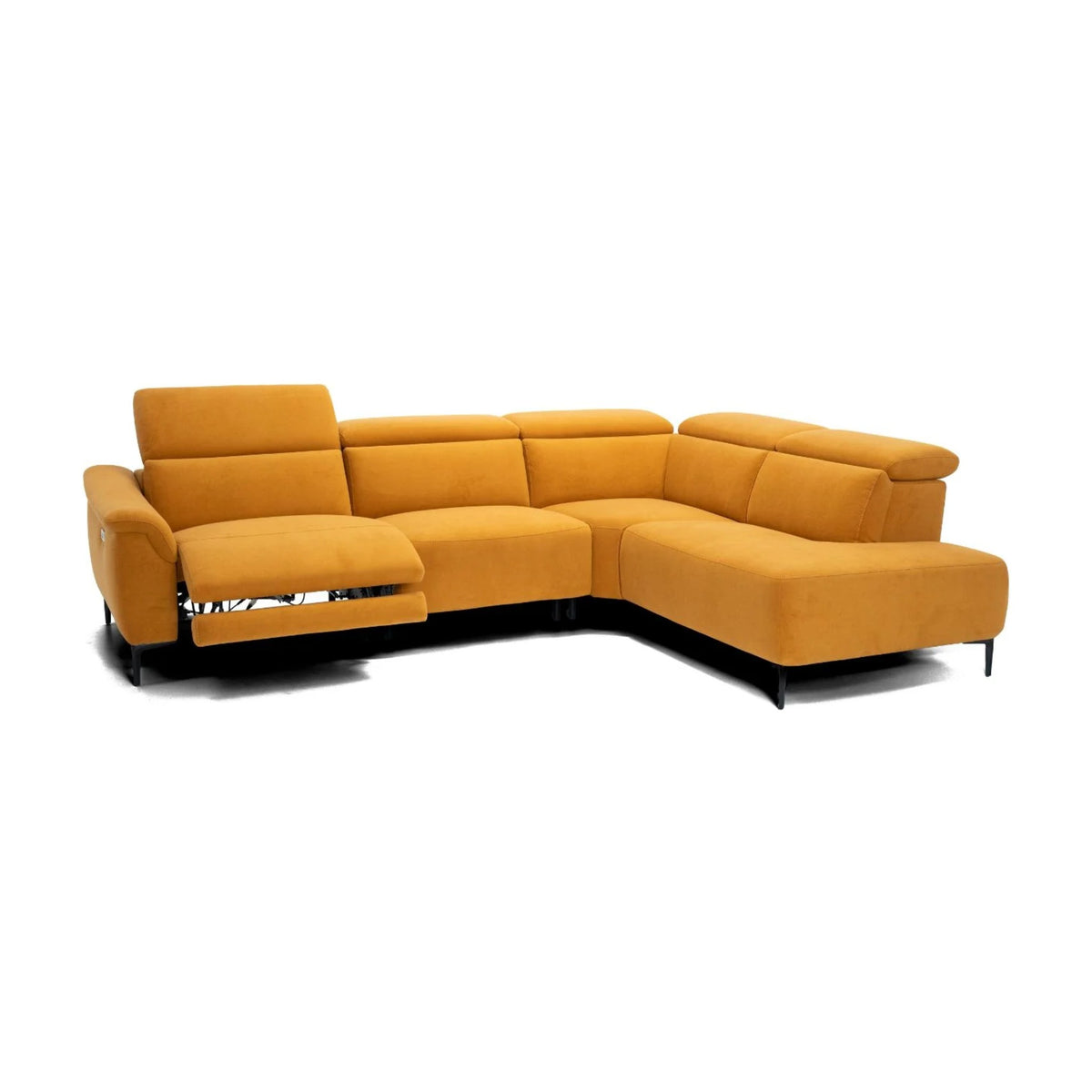 Muni Domestica – Ochre Corner Configuration with Recliner Extended on White