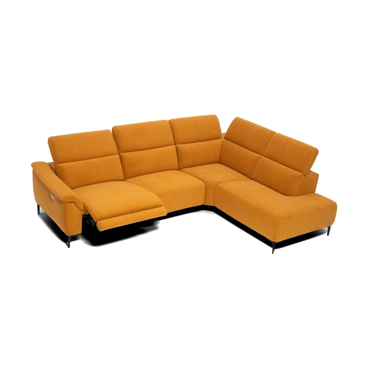 Egoitaliano Muni Corner Penisola Sofa Yellow Fabric Domestica – Front Angle View