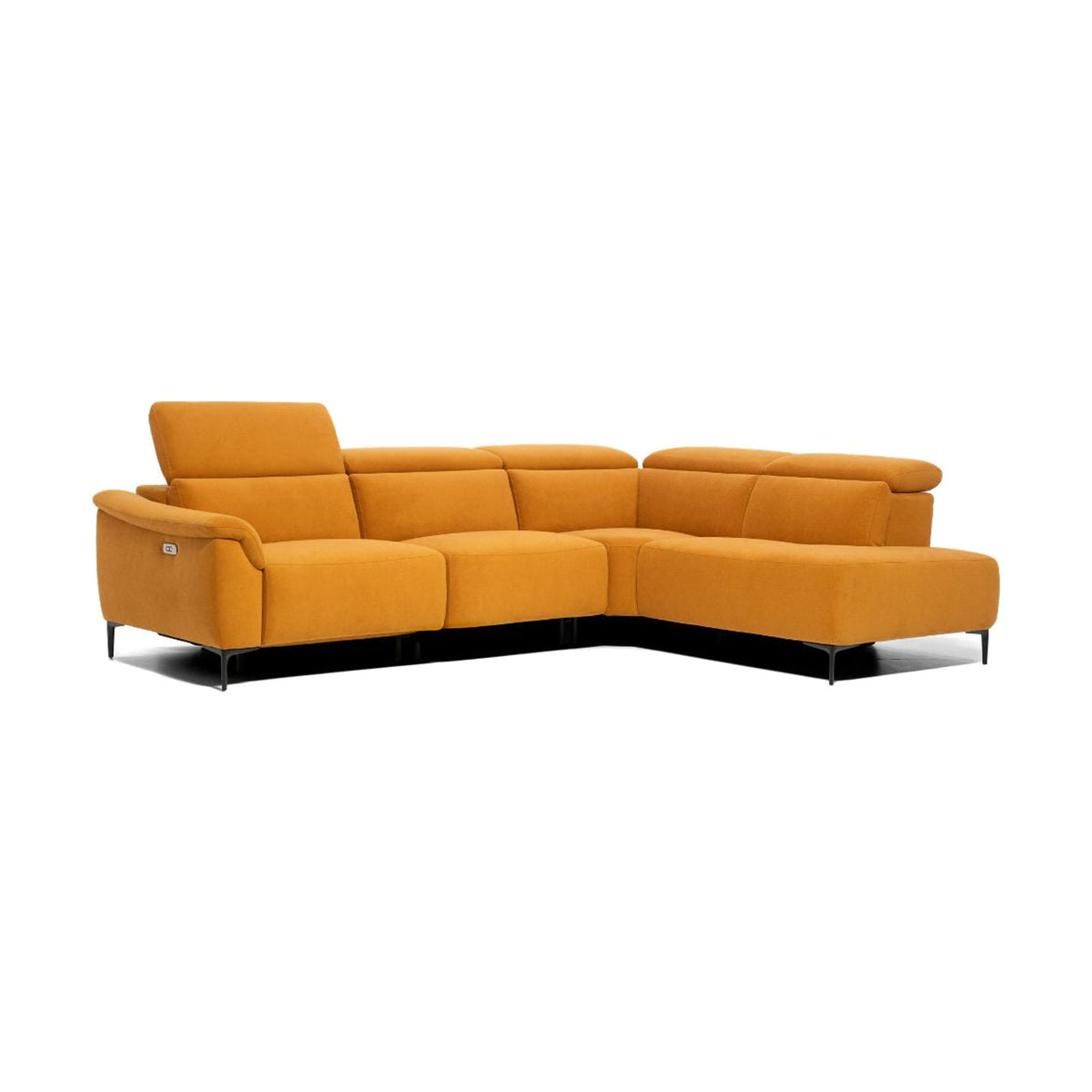 Egoitaliano Muni Corner Penisola Sofa Yellow Fabric Domestica – Angle View Electric Recliner