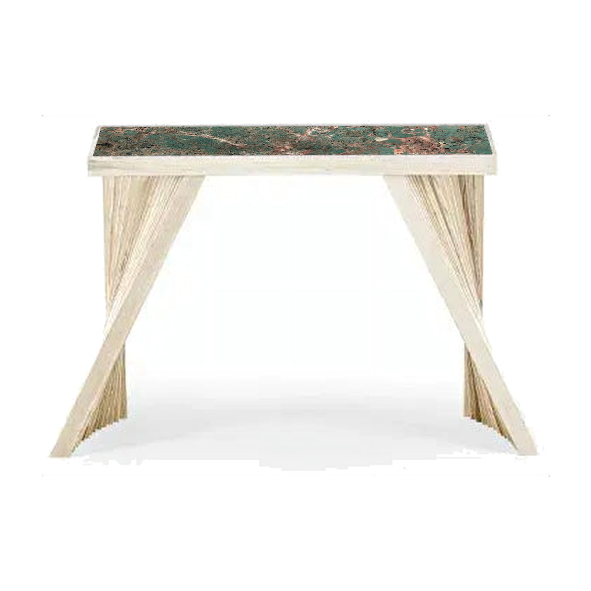 Console Table Vanity – Green Amazonite – Front View on White