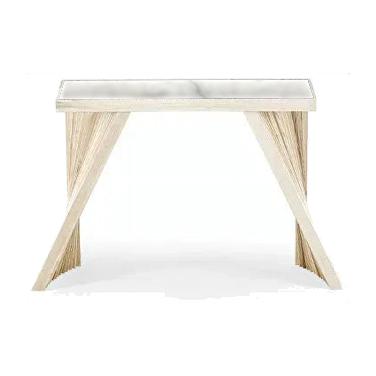 Console Table Vanity – Statuario – Front View on White