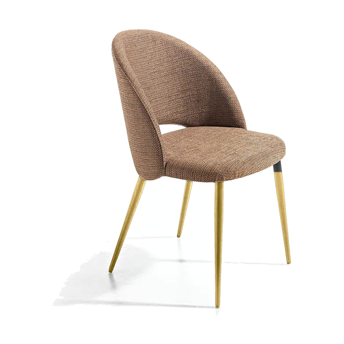 Dining Chair Alba – Matt Gold Lacquered – Front View on White