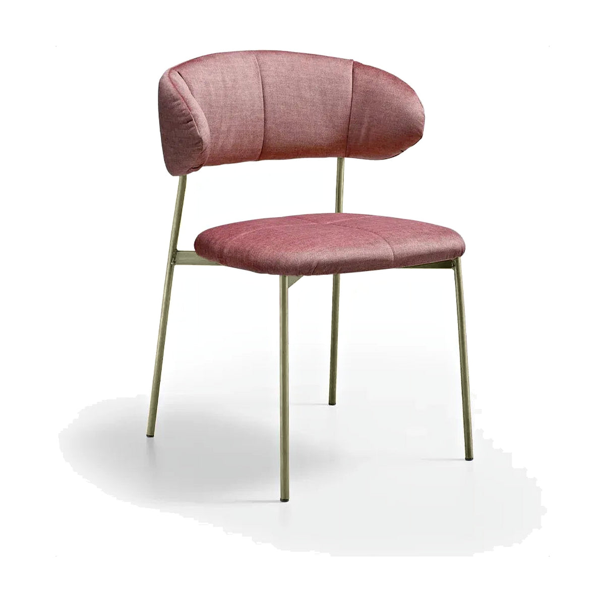 Dining Chair Blom – Green Lacquered – Front View on White