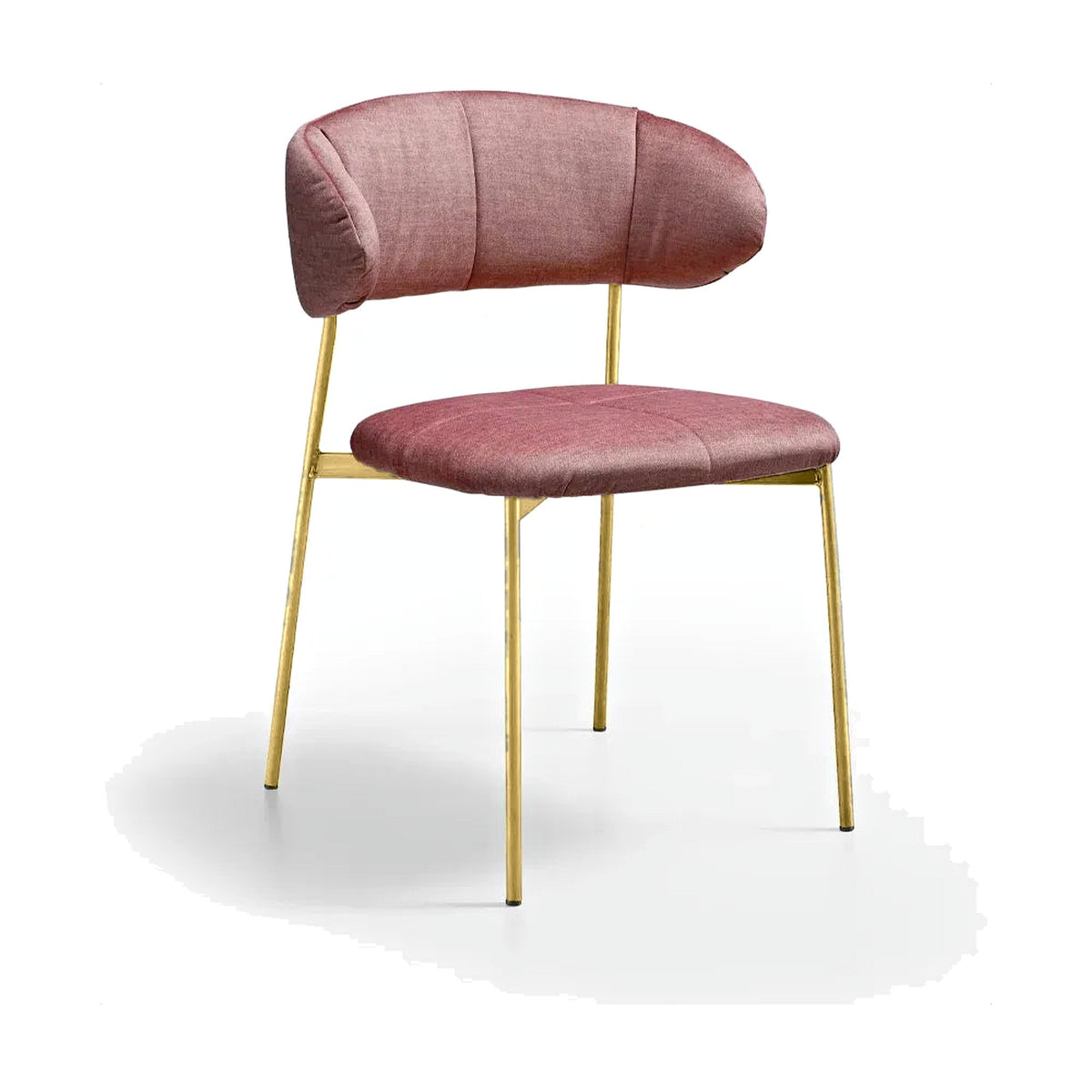 Dining Chair Blom – Matt Gold Lacquered – Front View on White