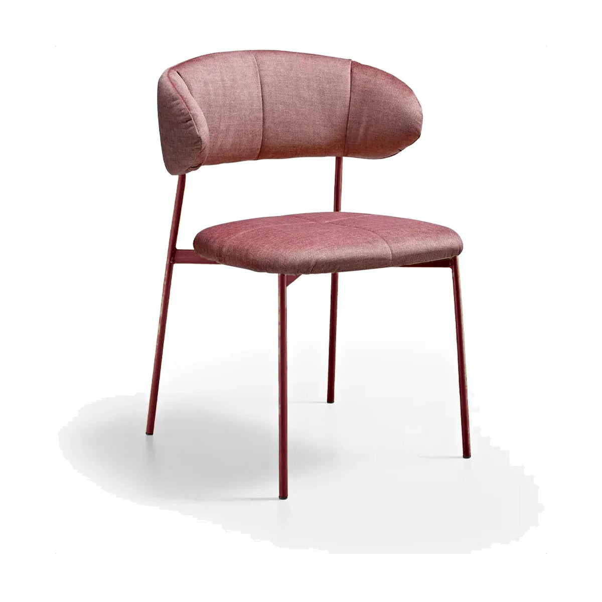 Dining Chair Blom – Red Lacquered – Front View on White