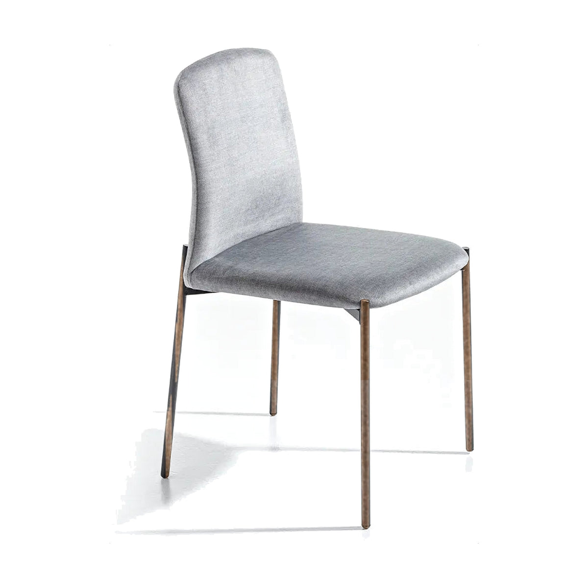 Dining Chair Coffee – Bronze Brushed – Front View on White