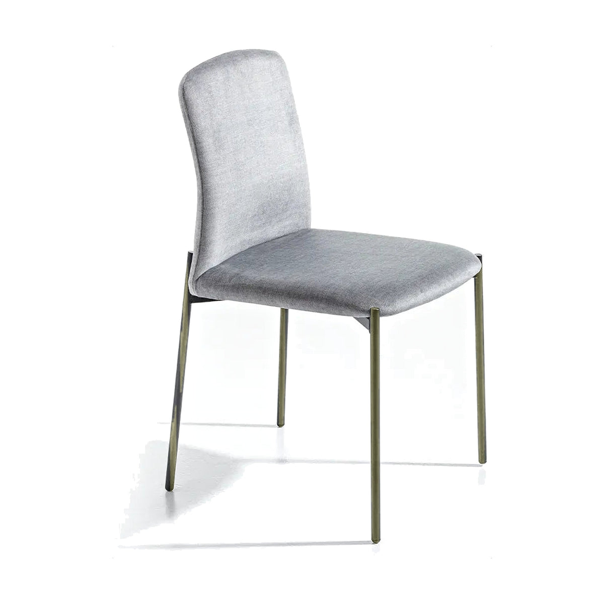 Dining Chair Coffee – Green Lacquered – Front View on White