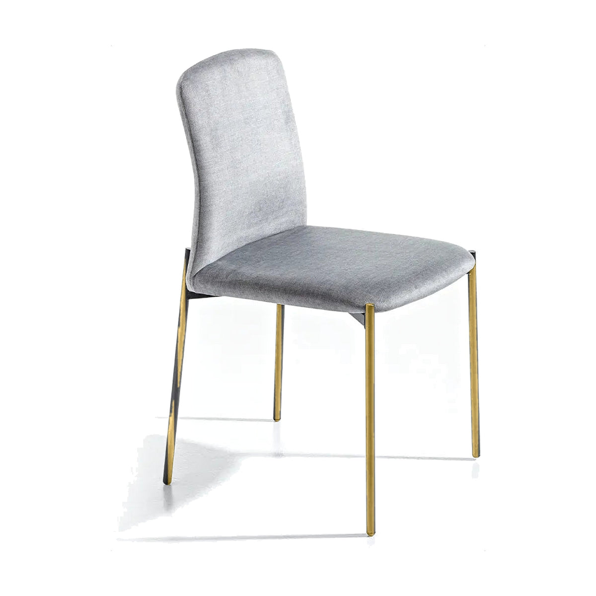 Dining Chair Coffee – Matt Gold Lacquered – Front View on White