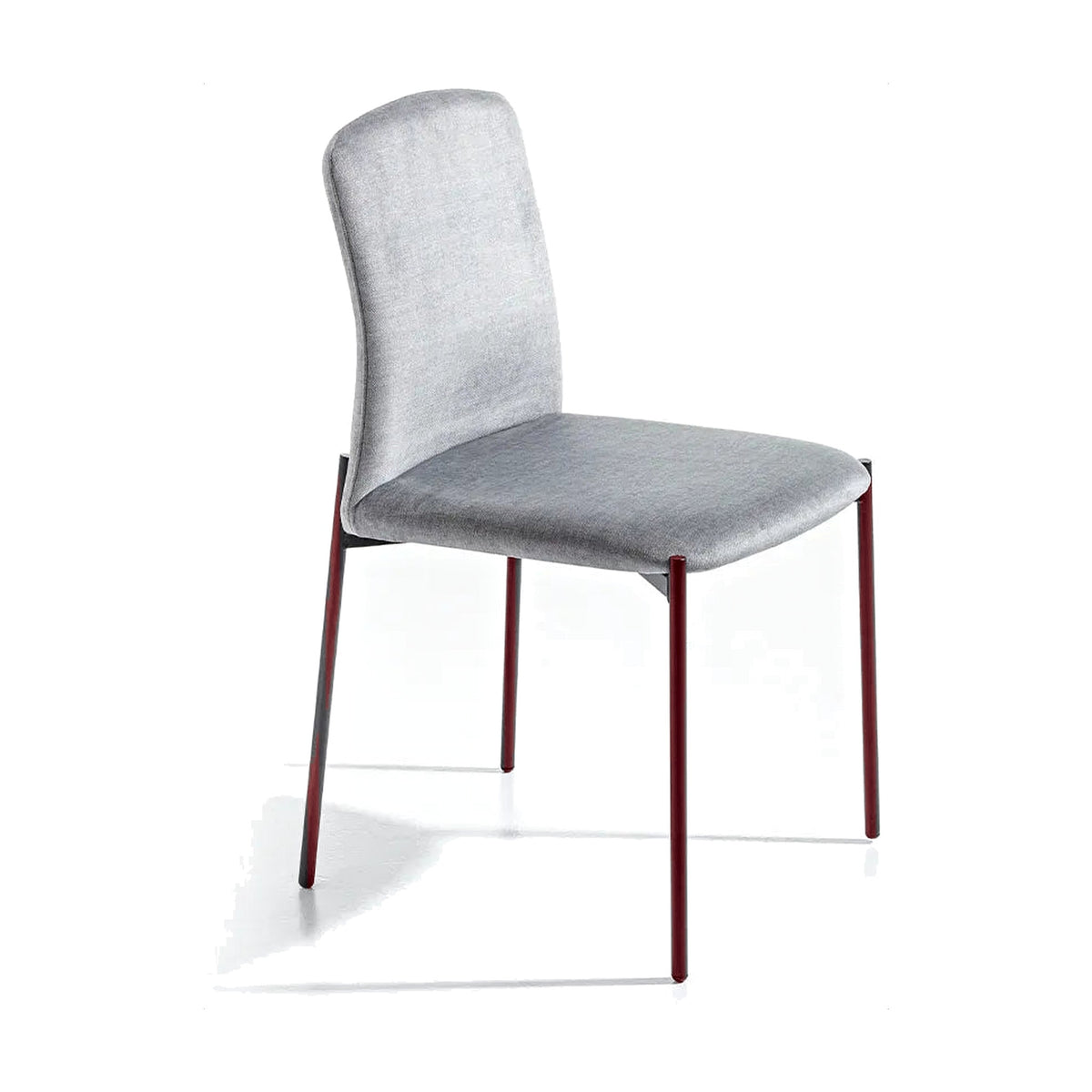 Dining Chair Coffee – Red Lacquered – Front View on White